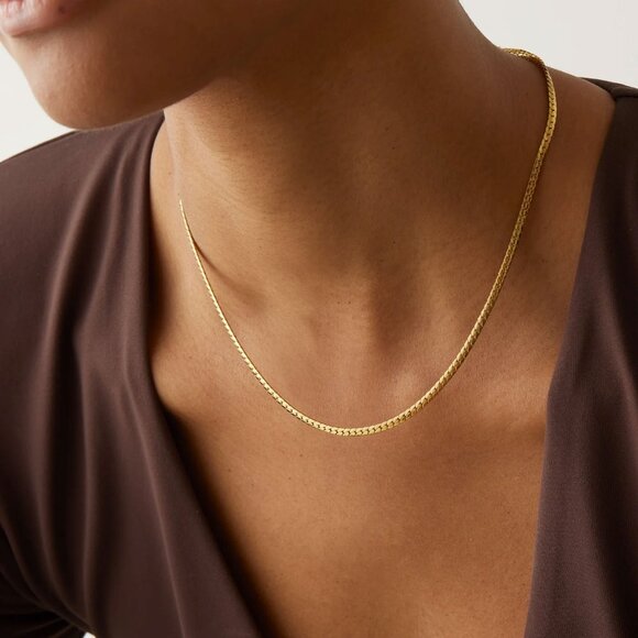 Jenny Bird Jewelry - Jenny Bird Priya Snake Chain Necklace Gold Tone 17" Brand New in Box